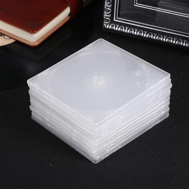 50-400 Pack Slim Clear CD Cases Plastic Single DVD Disc Storage Cover Clear Tray