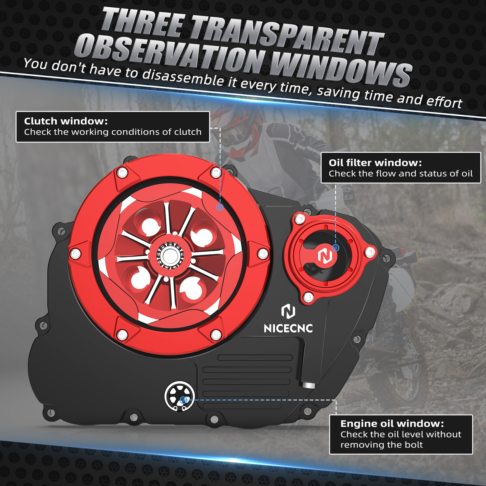 NiceCNC Right Engine Clutch Cover Guard Protector For Honda XR650L 1993-2024