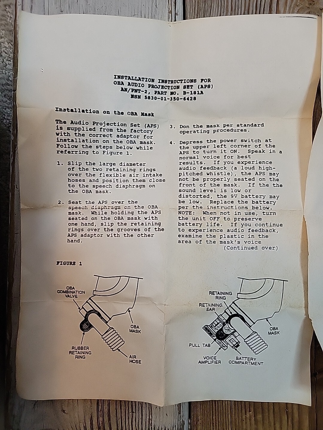 Audiopack Sound Systems Gas Mask Speaker B-181A New Old Stock