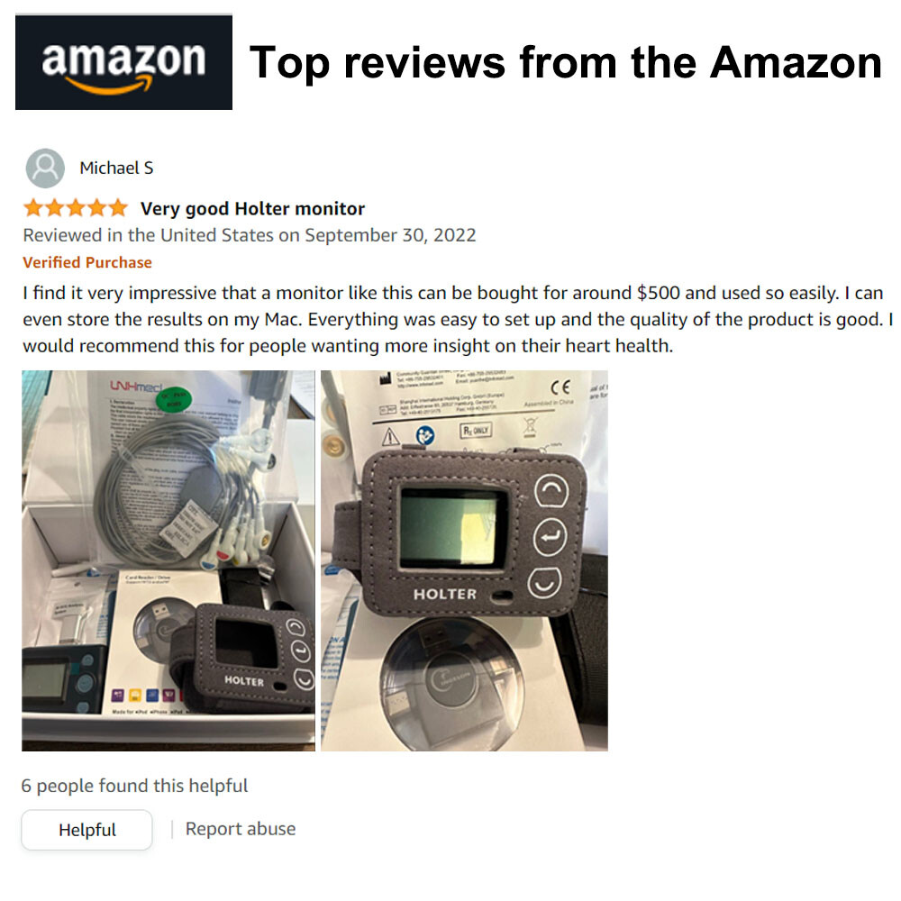 12 lead Holter Monitor 24h Portable with AI analysis software for Mac & Windows