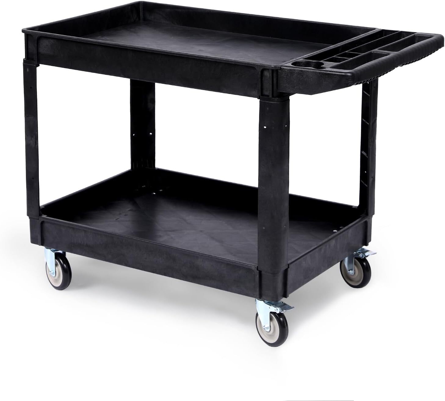 40.5"X 17.7" Service Utility Cart 2-Shelf 550LBS Rolling Cart Swivel Wheels