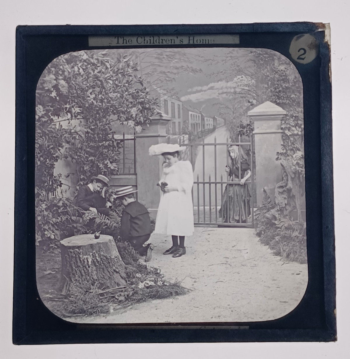 Antique Glass Magic Lantern Slide Life Models, The Children's Home