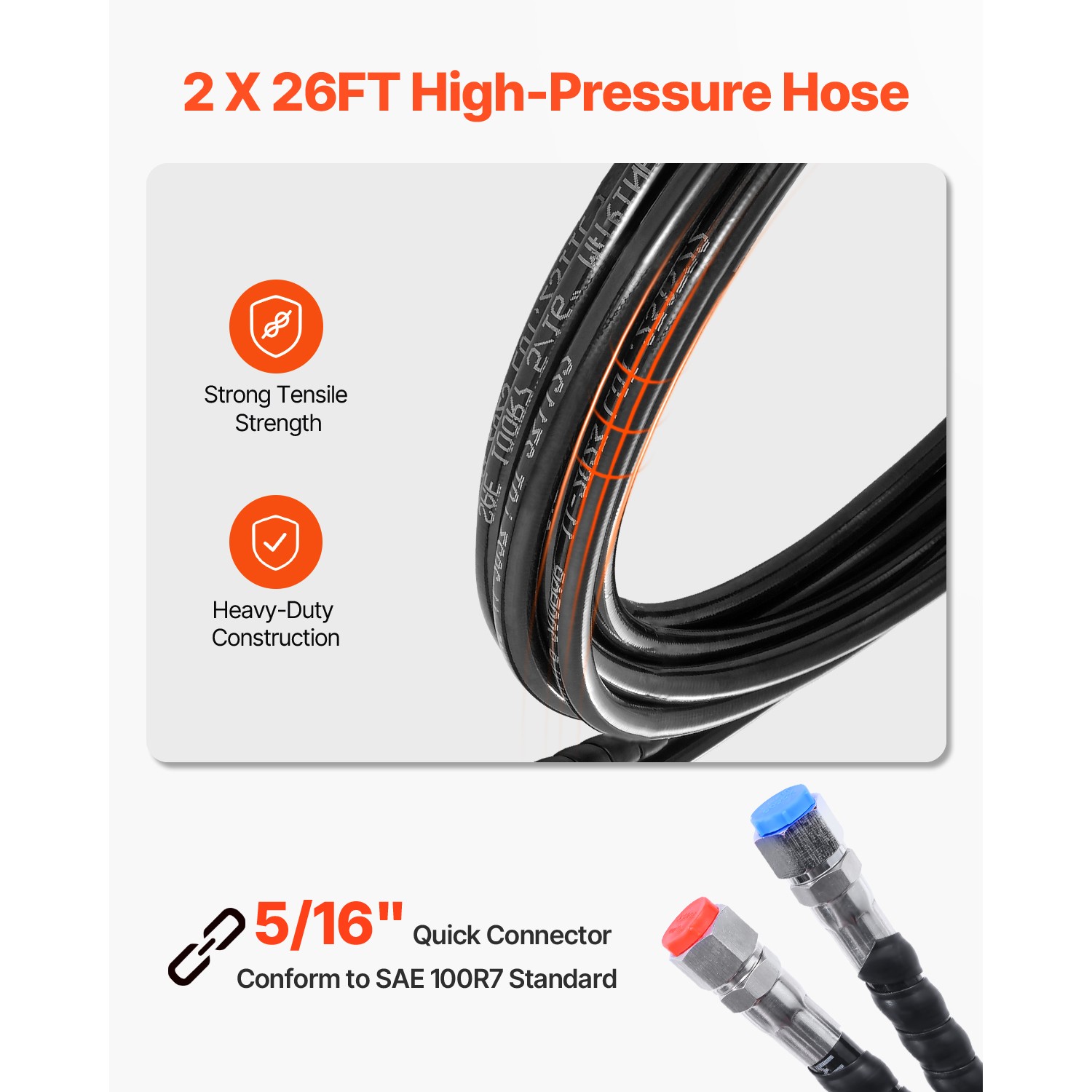 90HP Hydraulic Outboard Steering Kit 2x26ft Hoses Marine Boat Steering System