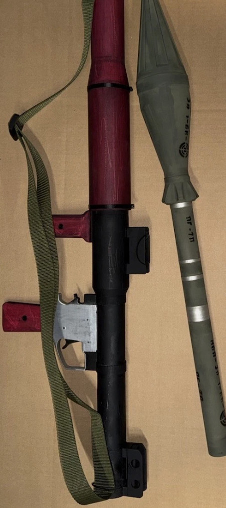 Full-Size RPG-7 Replica Prop – PVC Reinforced, Painted & Weathered orange tip