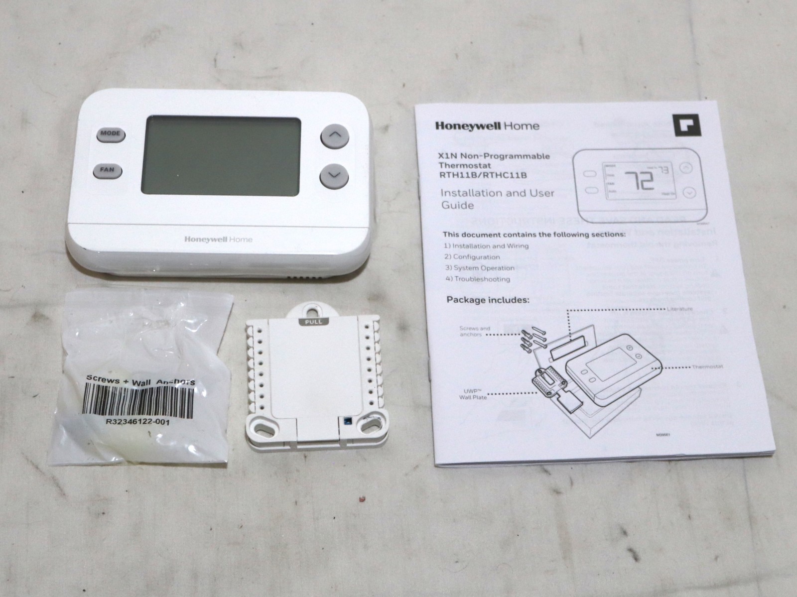 Honeywell Home X1N Non-Programmable Thermostat RTH11B Single-Stage 1-Heat/1-Cool