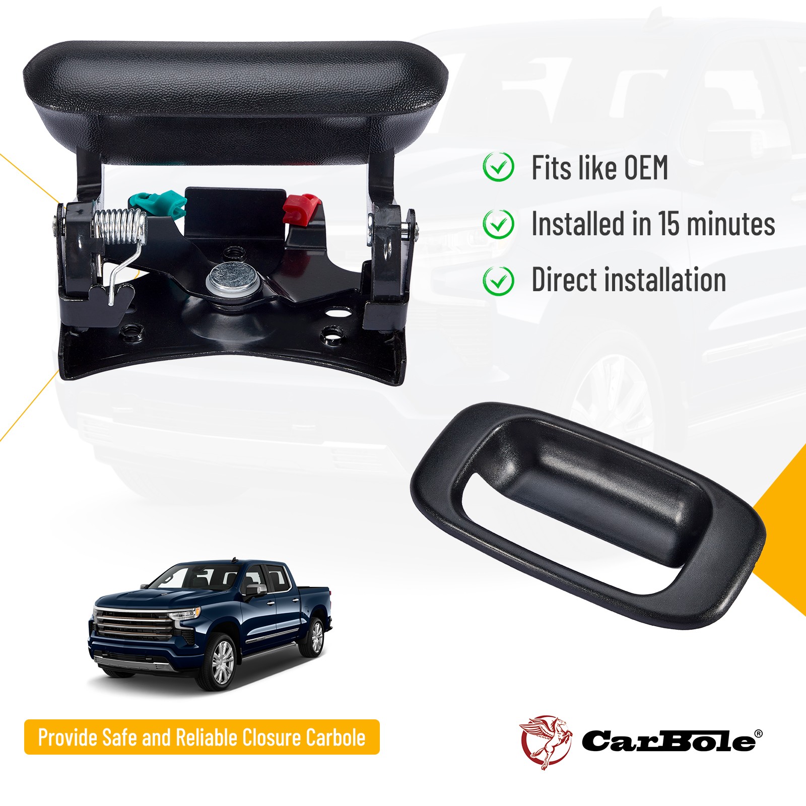 Tailgate Rebuild Kit Handle Bezel Latch for Chevy Silverado GMC Sierra 15997911