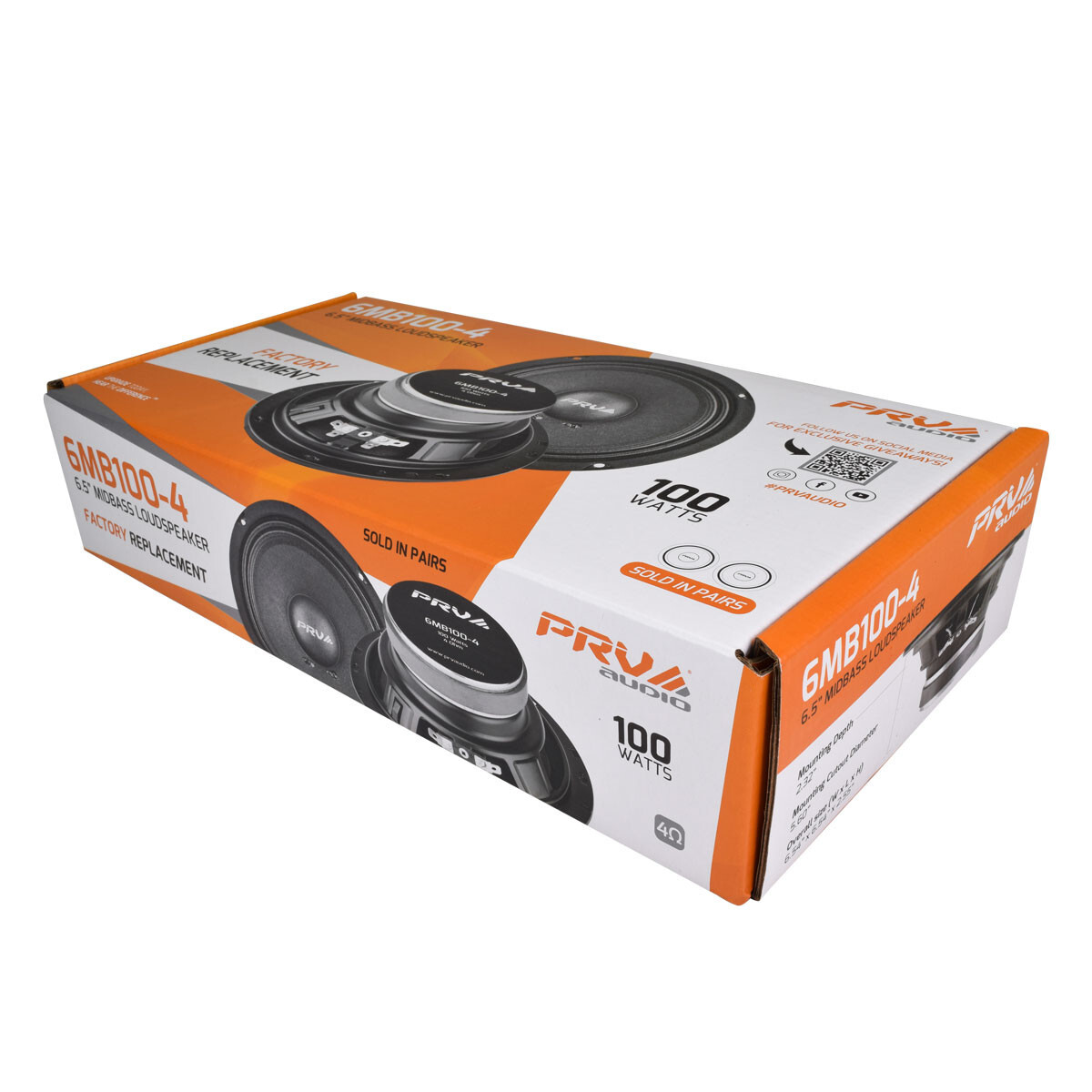 4x PRV Car Audio 6.5" Speakers 400 Watts 4 Ohm 6MB100-4 Factory Replacement