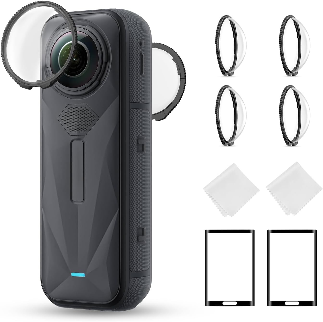 K&F Concept Insta360 X5 Standard Lens Guard w/ Screen Protector Anti-Scratch Cap