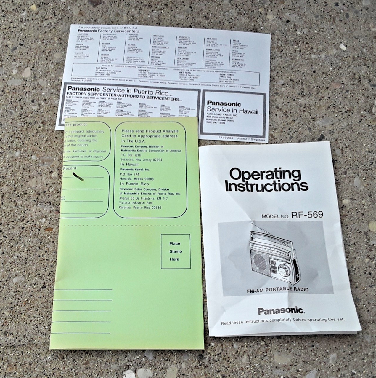 Vintage Panasonic RF-569 AM/FM Portable Radio New Sealed