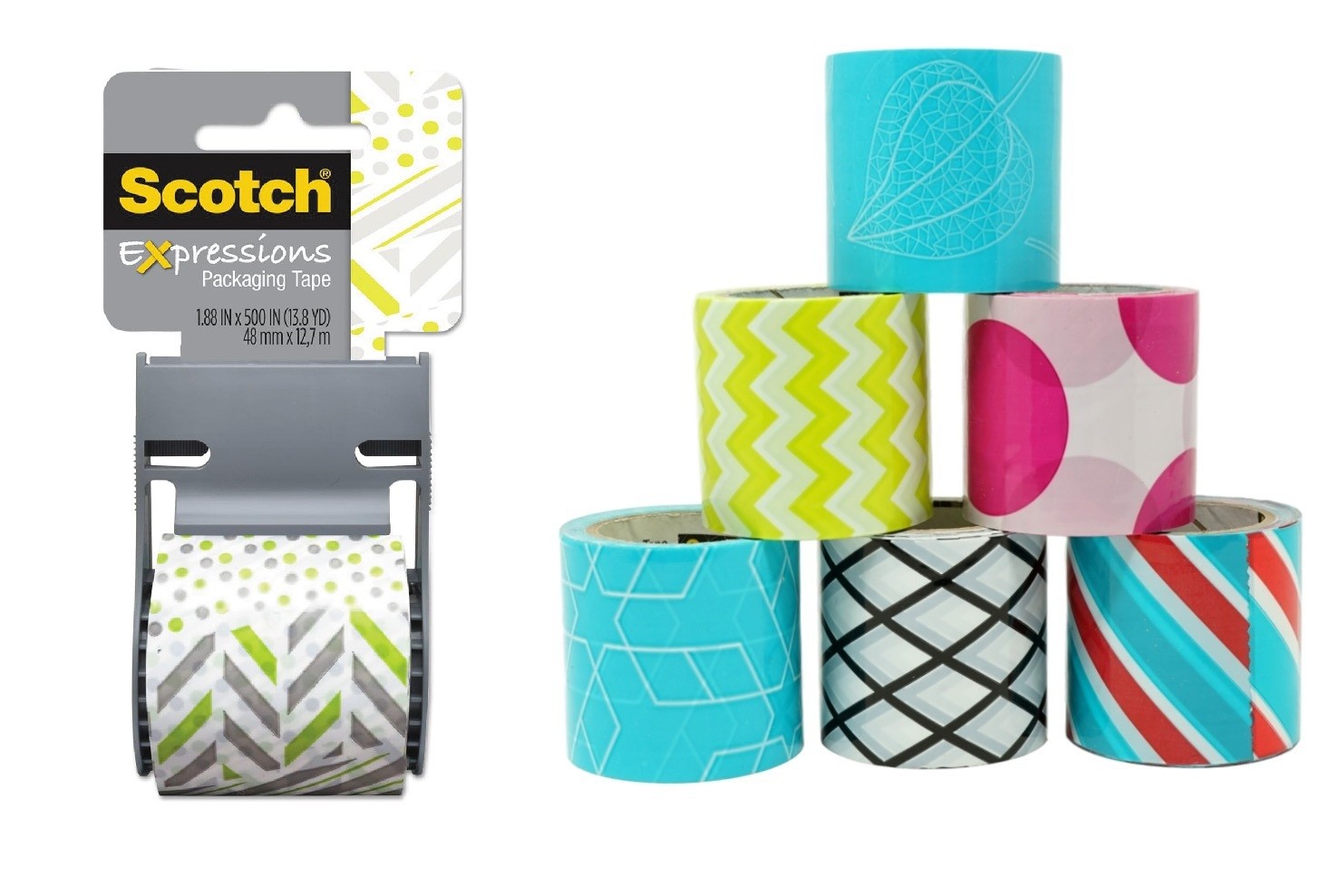 Expression Packaging Tape with Dispenser and 6 Refills (1.88 x 14 Yds Each)