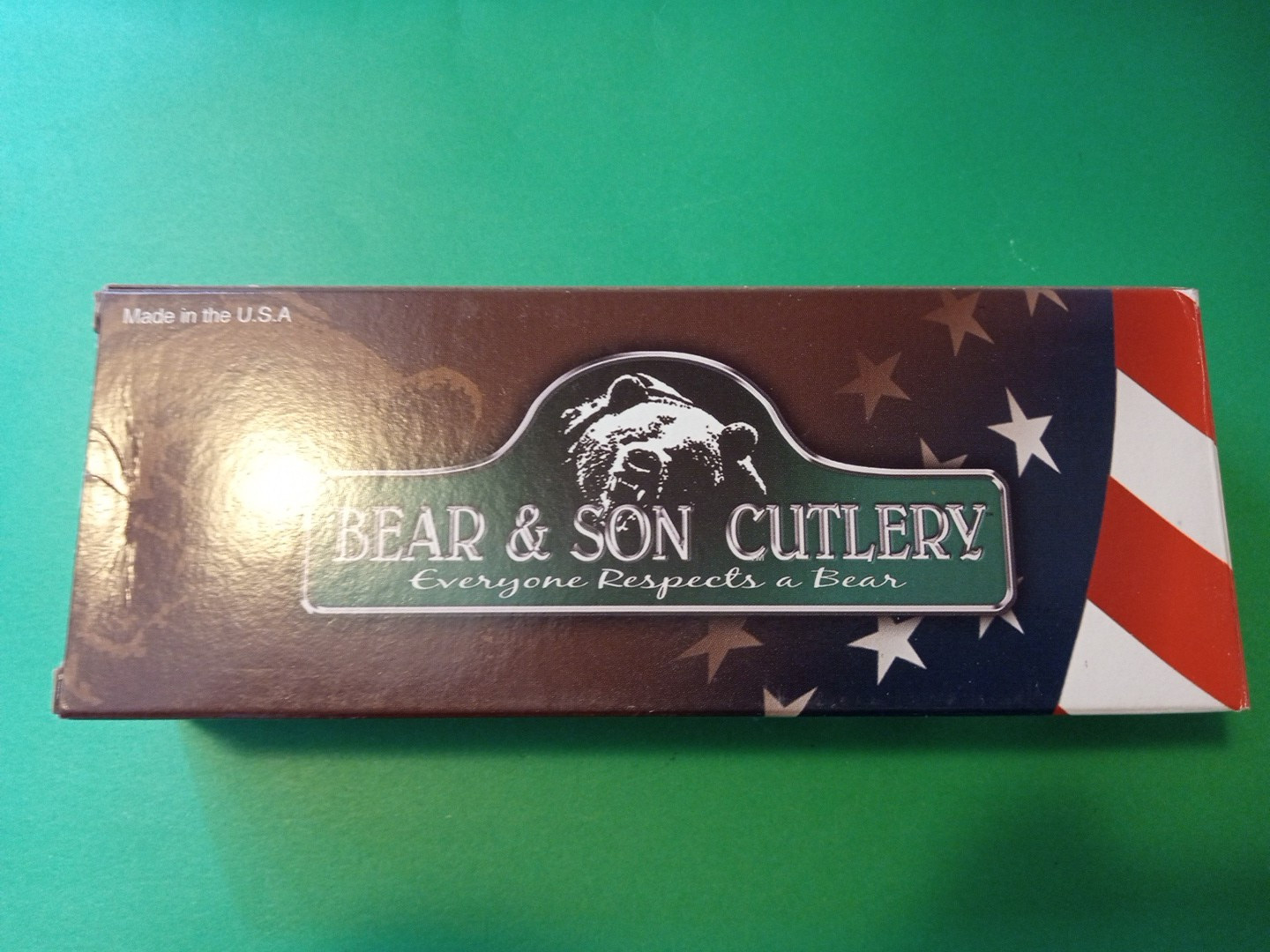 Bear and Son Cutlery USA India Stag Fixed Blade Knife NOS Box and Sheath