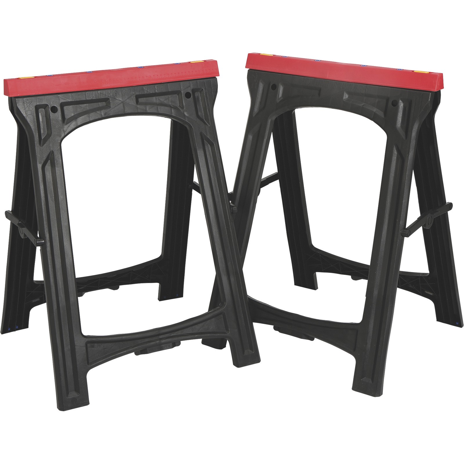 Ironton Plastic Foldable Sawhorses, 1 Pair, 700-Lb. Total Capacity