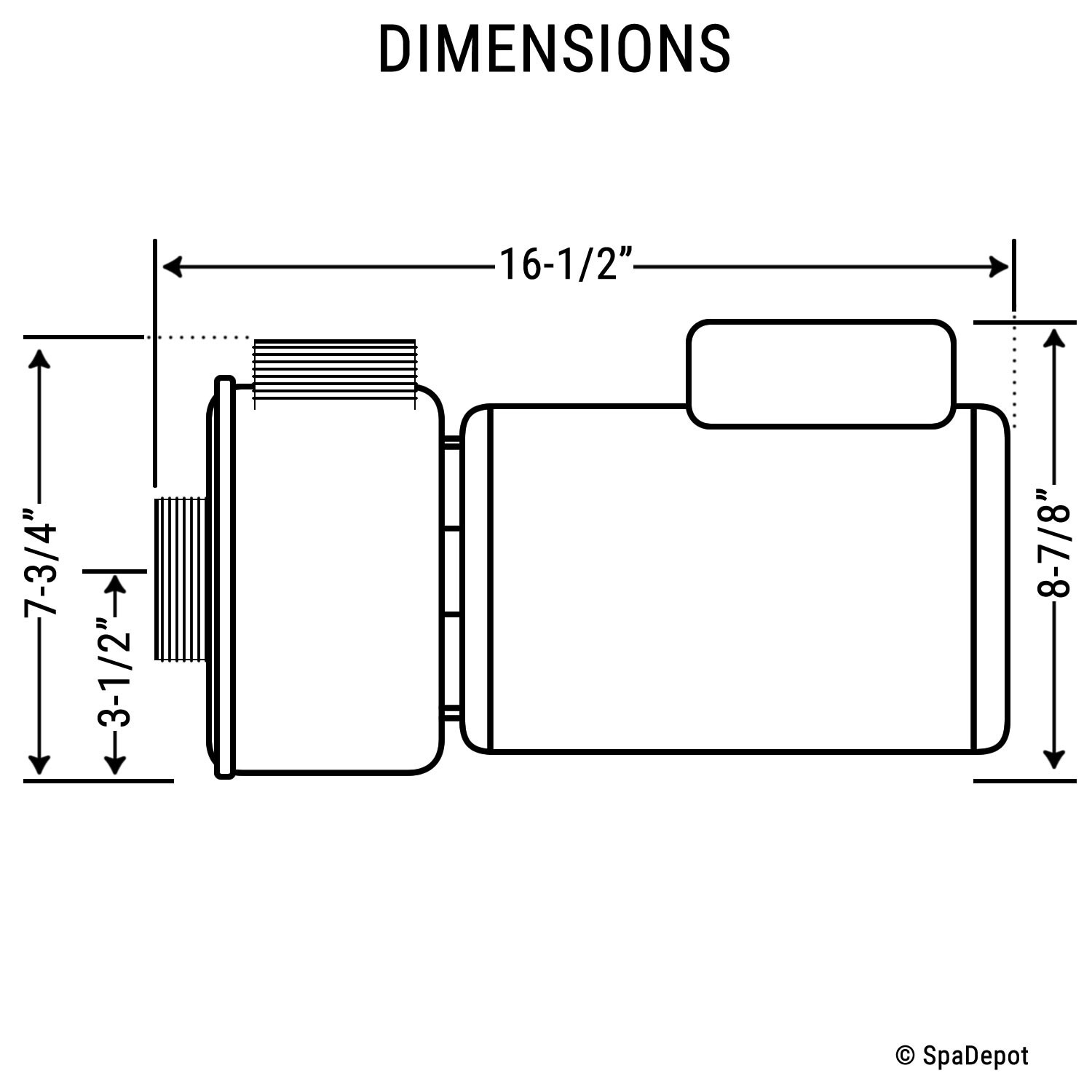 HydroMaster Hot Tub Spa Pump for Jacuzzi­® Sundance® 6500-352 2.5HP 1-Speed 240V