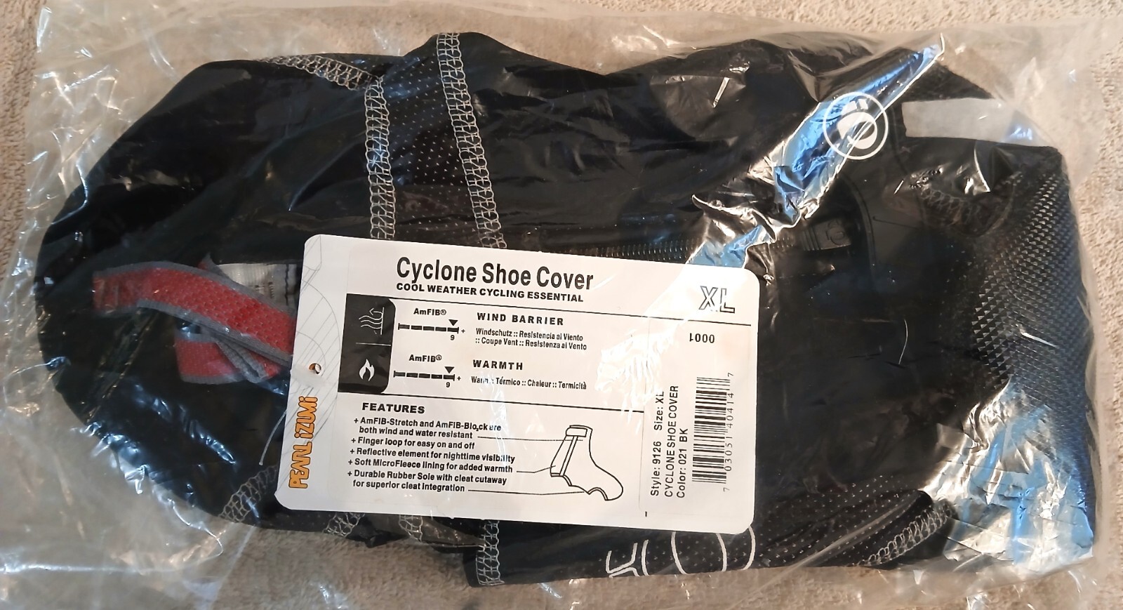 Pearl Izumi Cyclone Shoe Cover Size-X-Large Black (Style 9126) ~ New ~