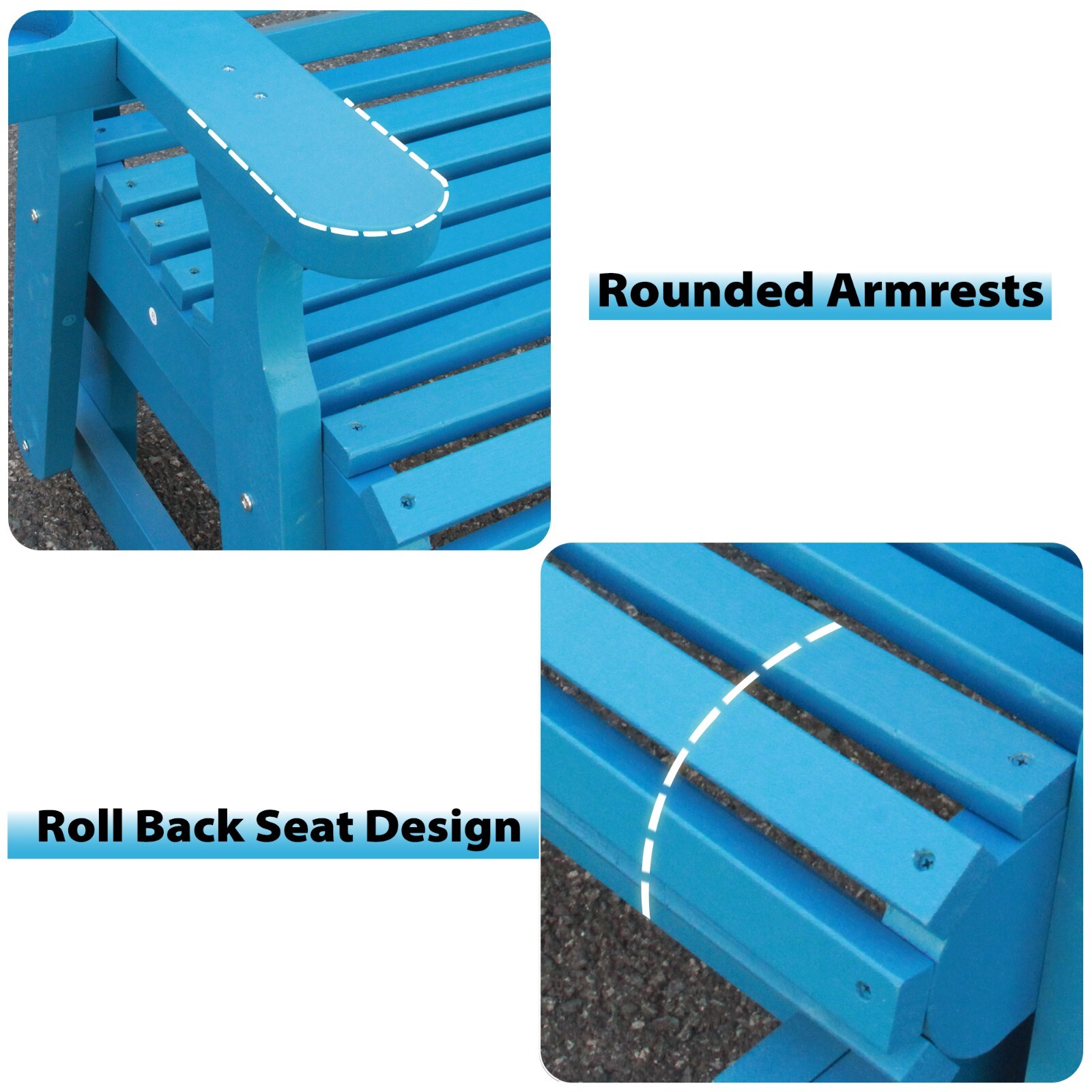 Beneouya 5FT Outdoor Glider Bench with High Roll Back