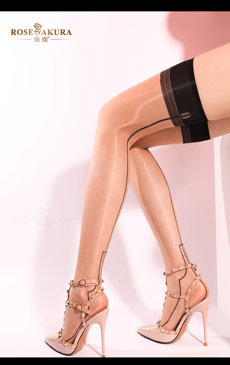 Oily Bright Shimmery Stockings Thigh High Shiny Back Line Tights Stockings #7251