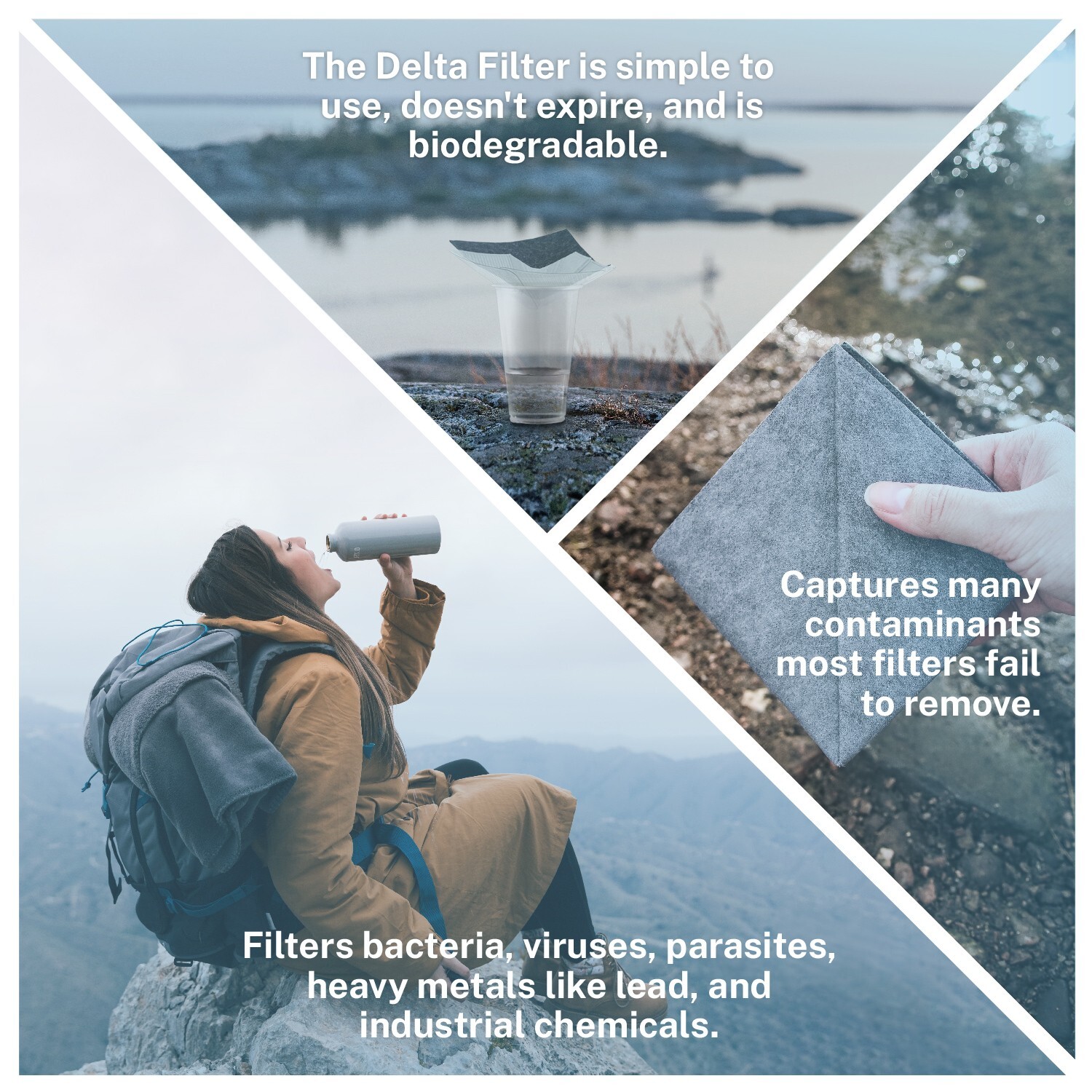 Delta Emergency Water Filter. Personal Water Filter for Camping & Hiking