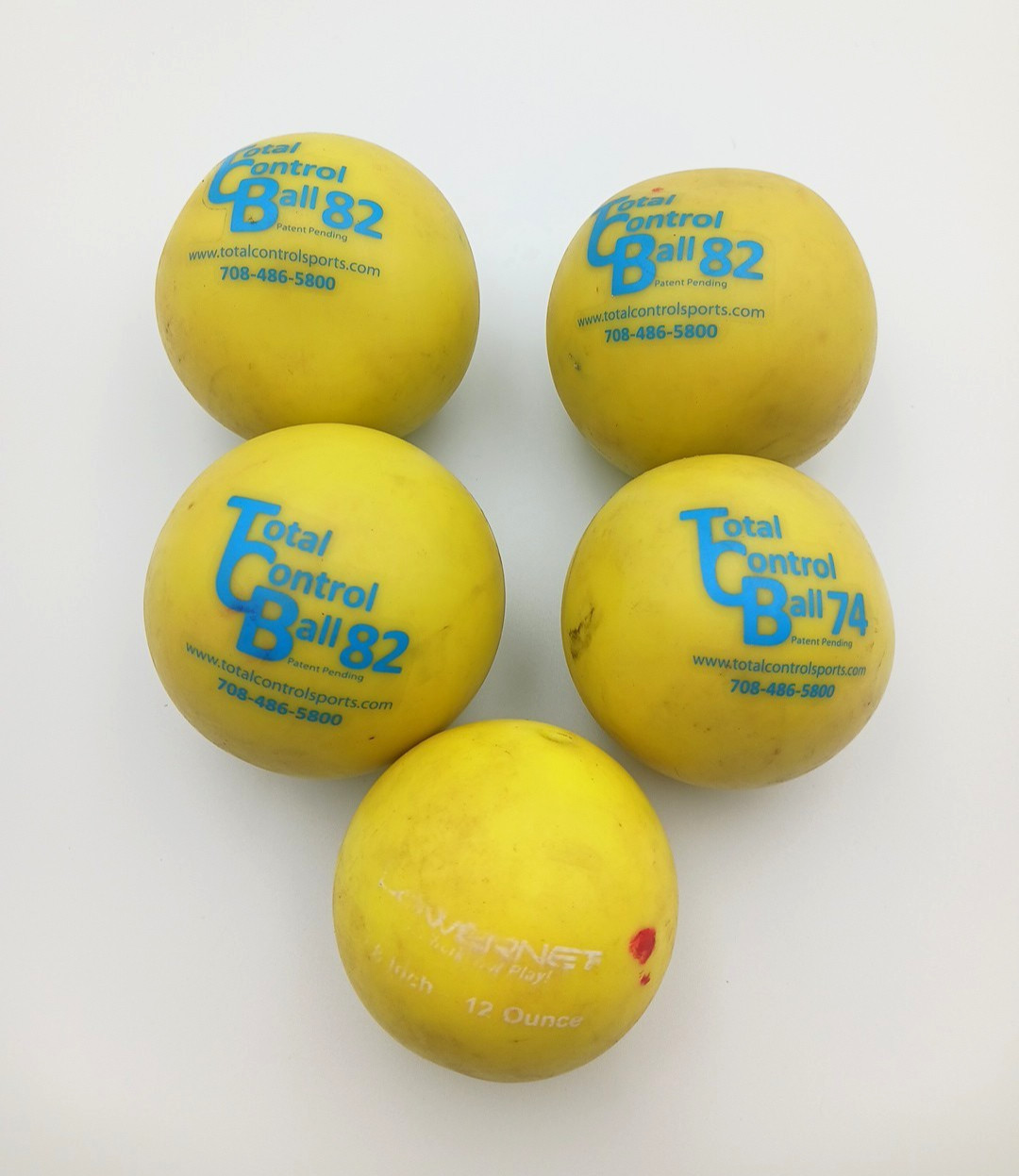 Lot of 5 Total Control Balls Baseball Weighted Balls 3-82 1-74 1-Powernet Ball