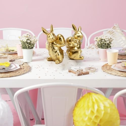 Small Bunny Decor Set of 2, Spring Easter Decor Rabbit Figurines, Bunny Statue