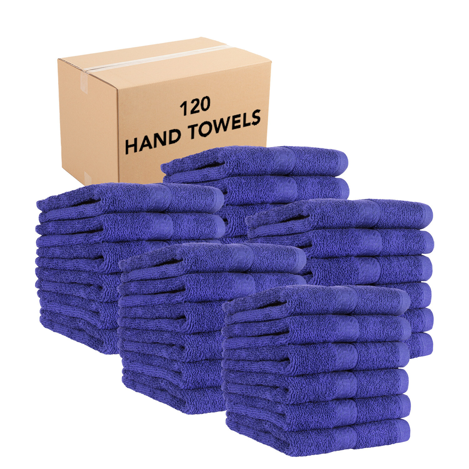 120 Bathroom Hand Towels, Bulk Value, 100% Ring-Spun Cotton, 16x27 Color Options