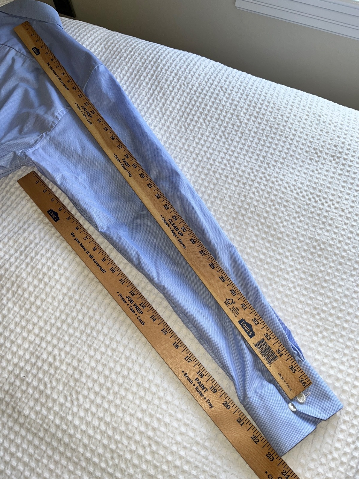 Eton Men's Blue Micro Houndstooth Dress Shirt Sz 18.5 47