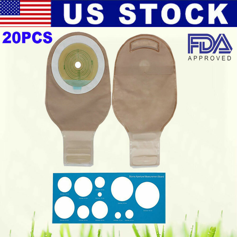 20PCS Ostomy Colostomy Ileostomy Stoma Drainable Closure Pouch Bag