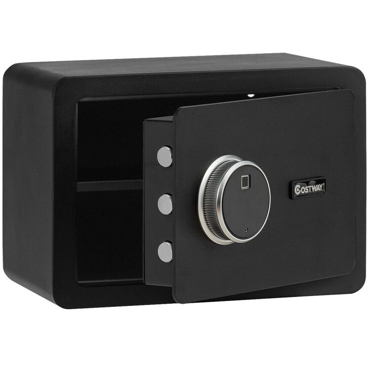 Fingerprint Safe Box Digital Home Office Security w/LED Light Cash Jewelry Black