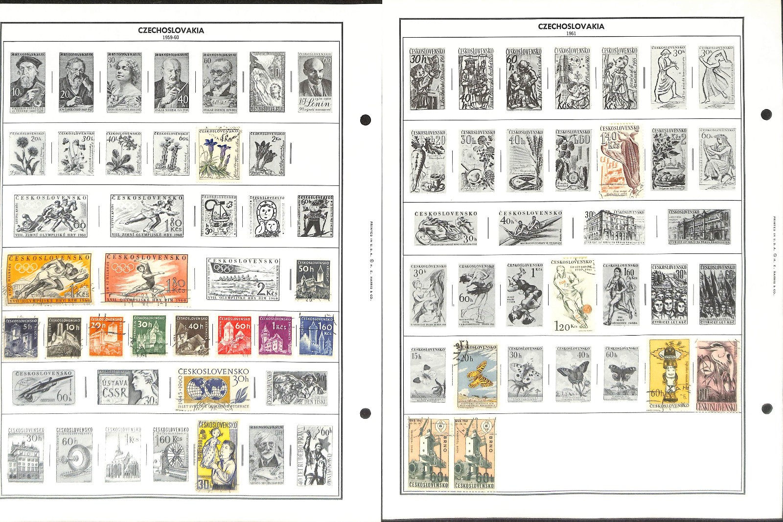Czechoslovakia Stamp Collection on 50 Harris Pages, 1918-1983 (BK)