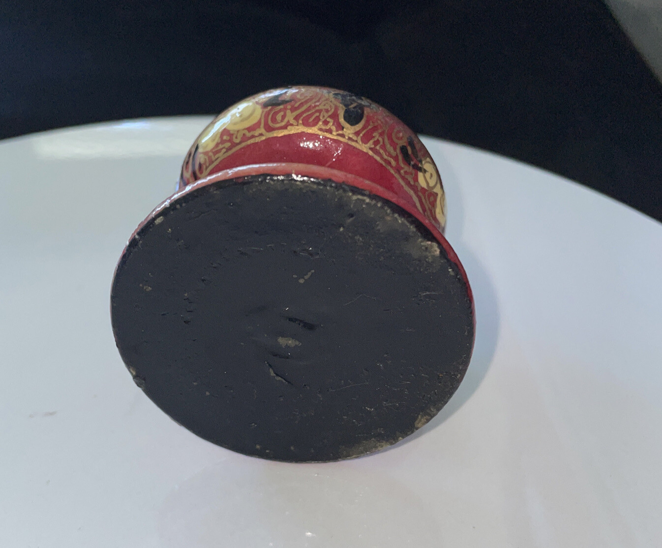 Set Of Vintage Paper Mache Incense Stick Holder 3.25" Hand Painted Lacquered