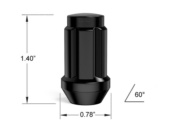 (16) Black ATV Locking Spline Lug Nuts | 3/8" x 24 | Black | for Polaris & More