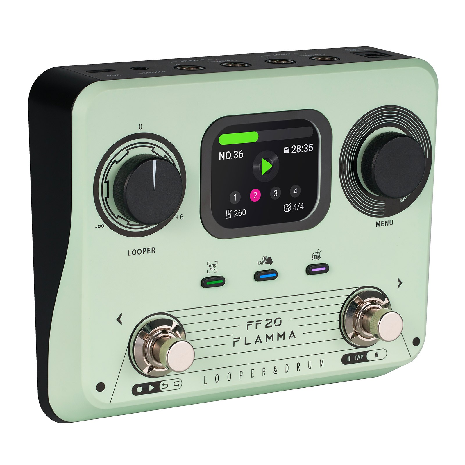 FLAMMA FF20 Looper Pedal Drum Machine Drum Looper Guitar Pedal 300 Min Record