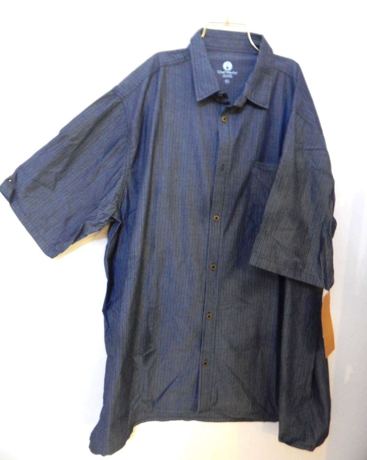 Chef Works Urban Collection navy stripe work shirt 2XL