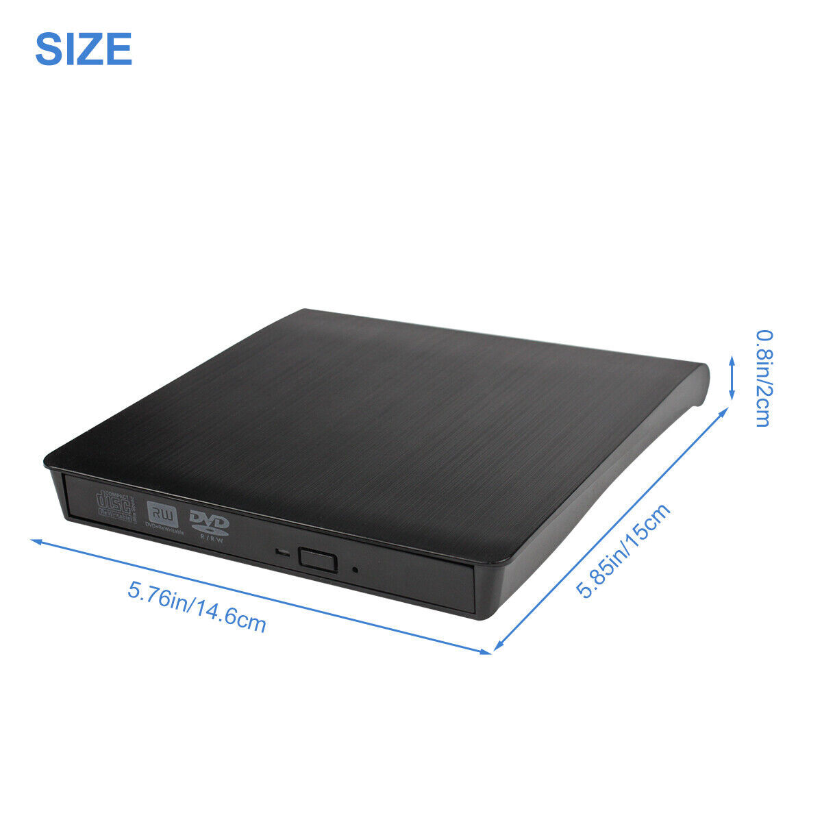 Slim External CD/DVD RW Drive USB 3.0 Writer Burner Player Black For Laptop PC