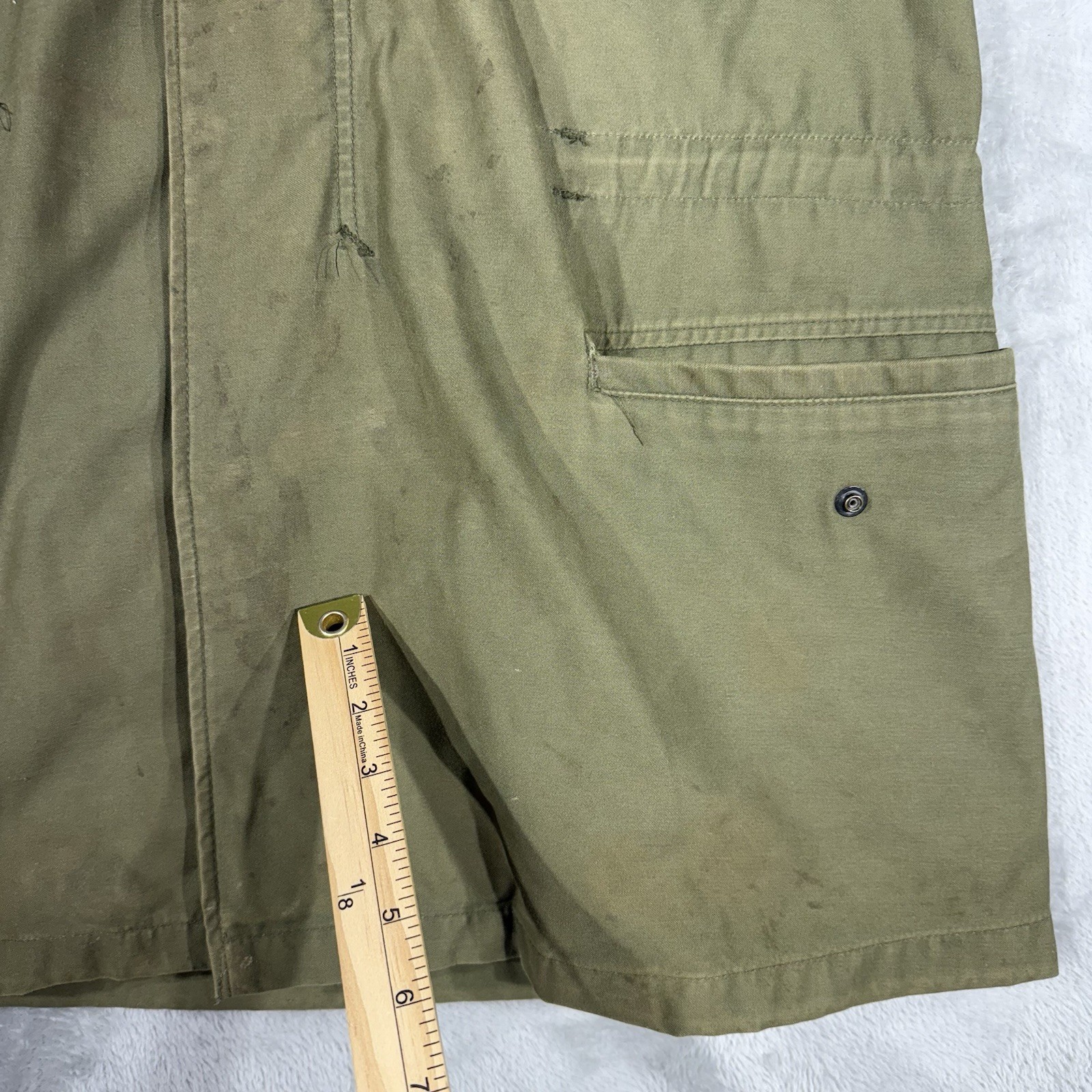 VTG US Military Jacket Mens Medium LONG Green OG-107 Cold Weather Field Coat 80s