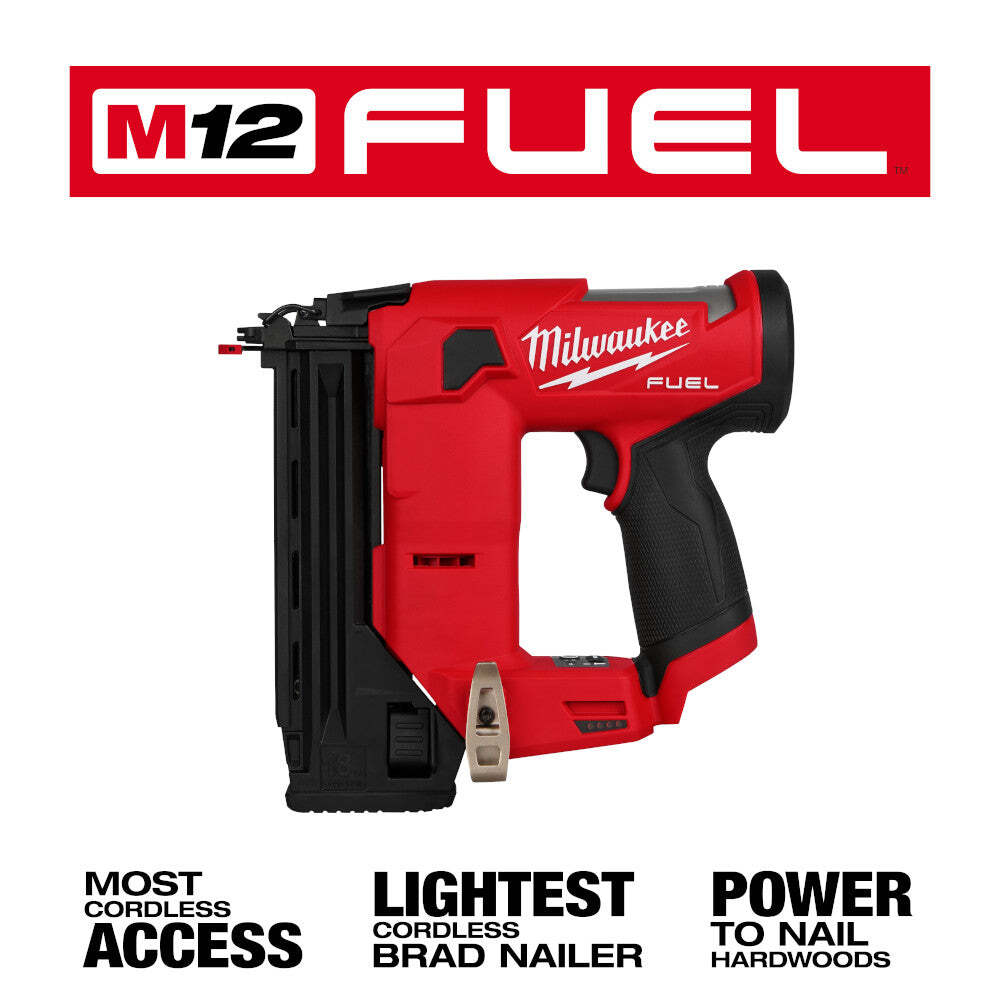 Milwaukee 2541-20 M12 FUEL 12V 18 Gauge Compact Brad Nailer - Bare Tool