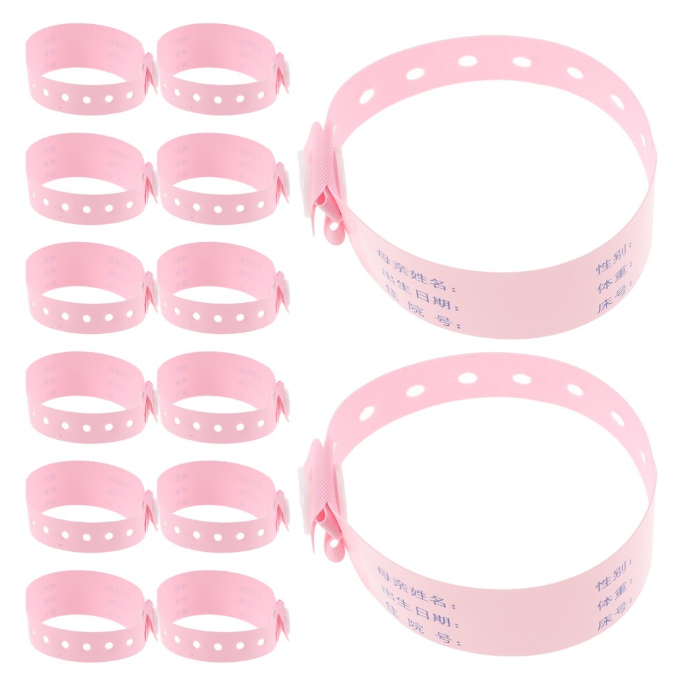 100 Pcs Medical Identification Tape Secure Snap Newborn Bracelet Baby Wristband