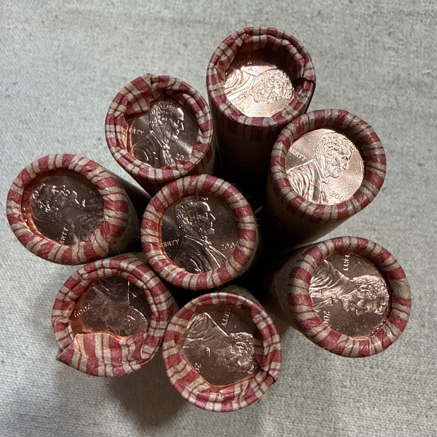 Set 2009 P & D 8 Shotgun Wrapped Uncirculated Lincoln Cent Rolls LP1 LP2 LP3 LP4