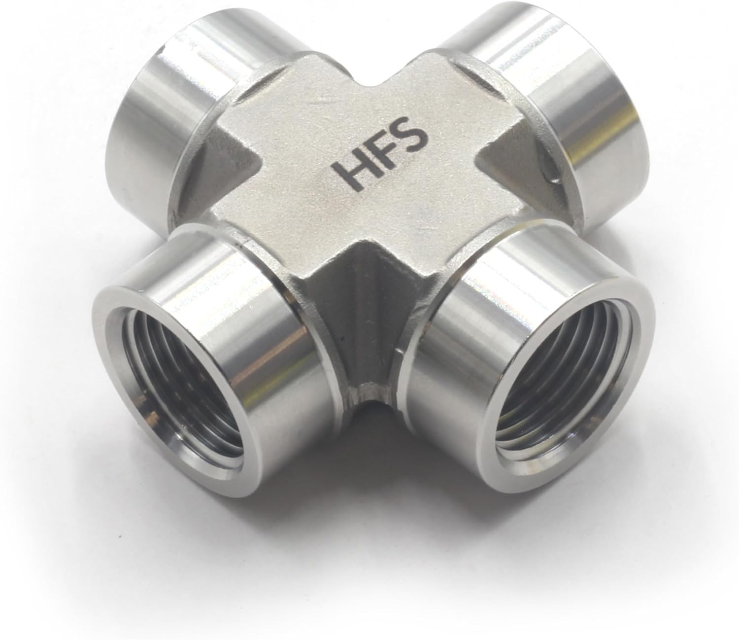 HFS(R) 1/4" NPT Female Thread Pipe Fitting 4 Way Cross Stainless Steel 304
