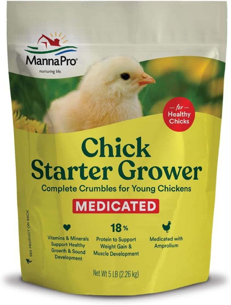 NEW Chick Starter Grower - Medicated Chick Feed Crumble for Young Chickens