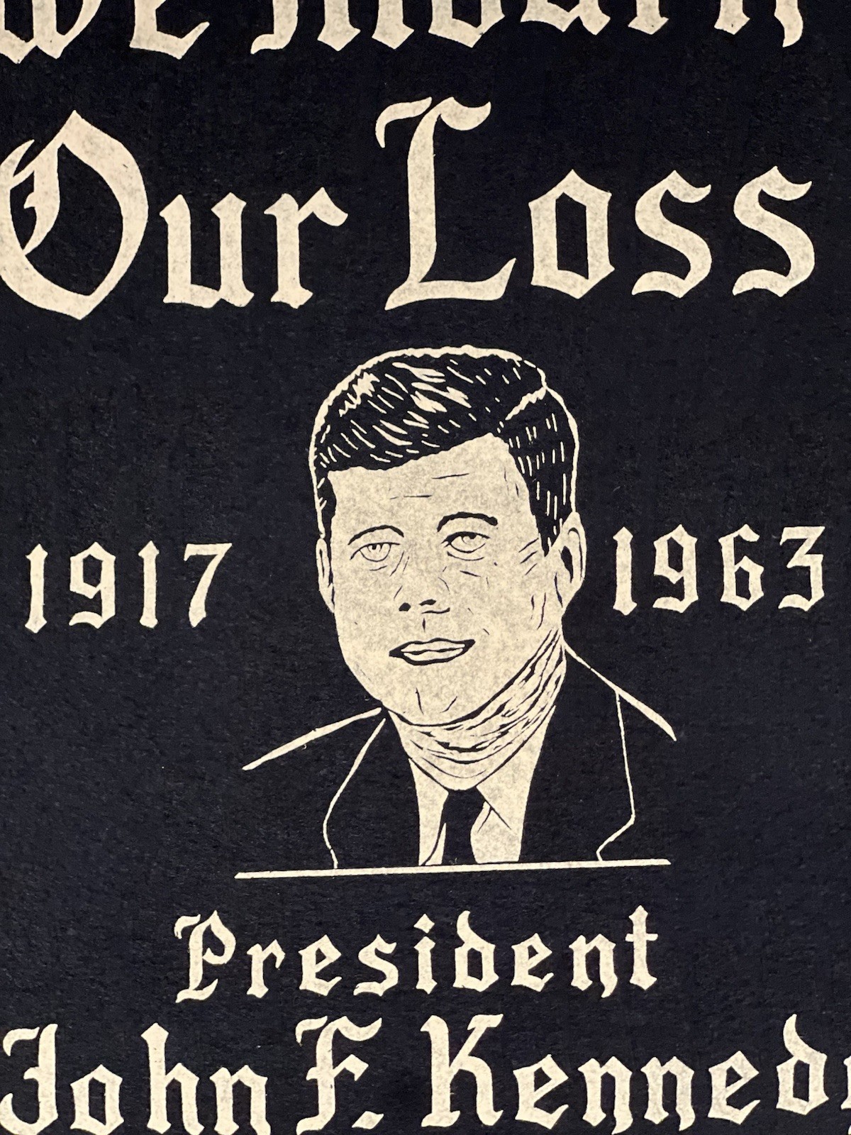 Vintage 1960’s JFK & Martin Luther King Civil Rights Memorial Felt Banner 2 Side