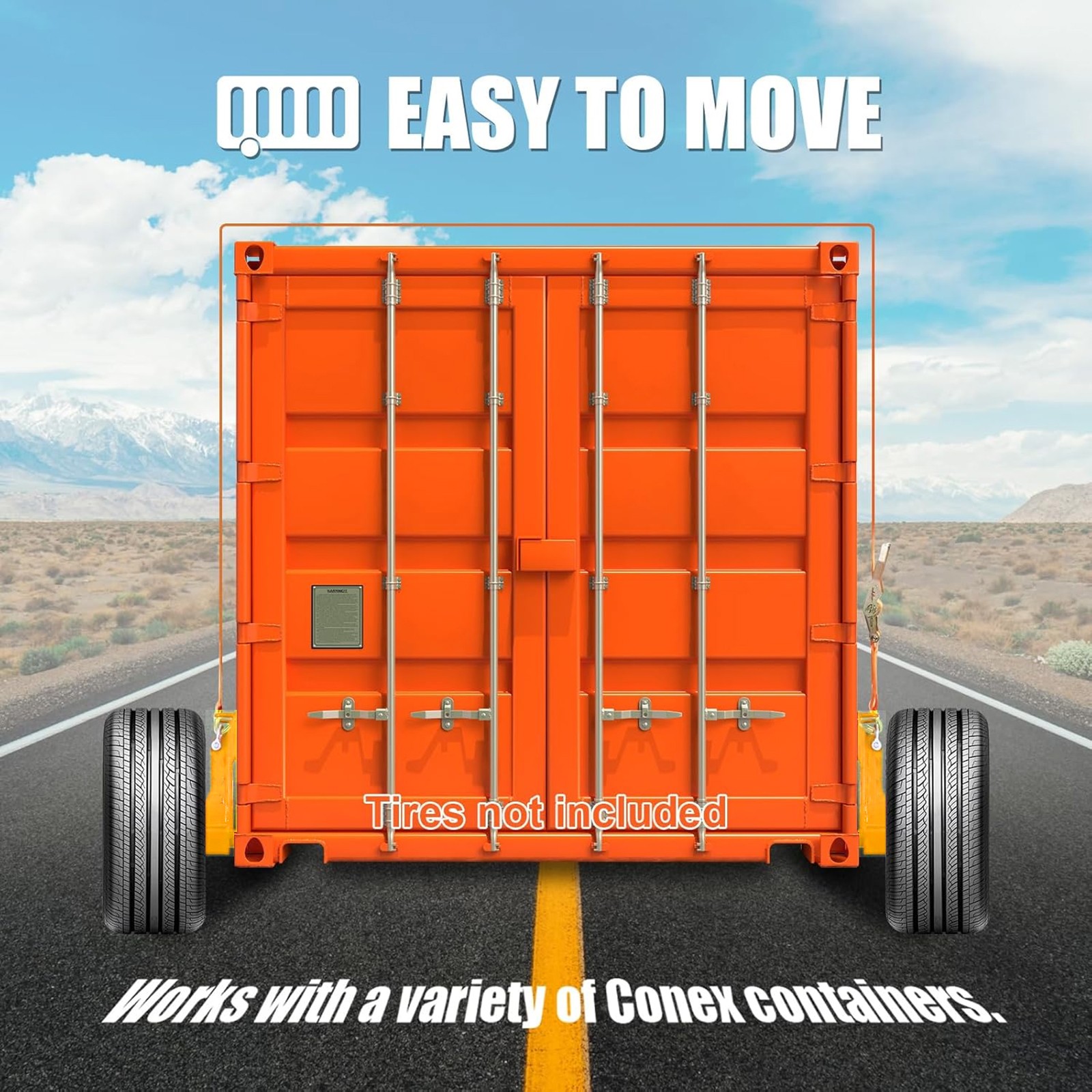 2Pack Shipping Container Wheels 6-Lug Wheels Kit, Shipping Container Accessories