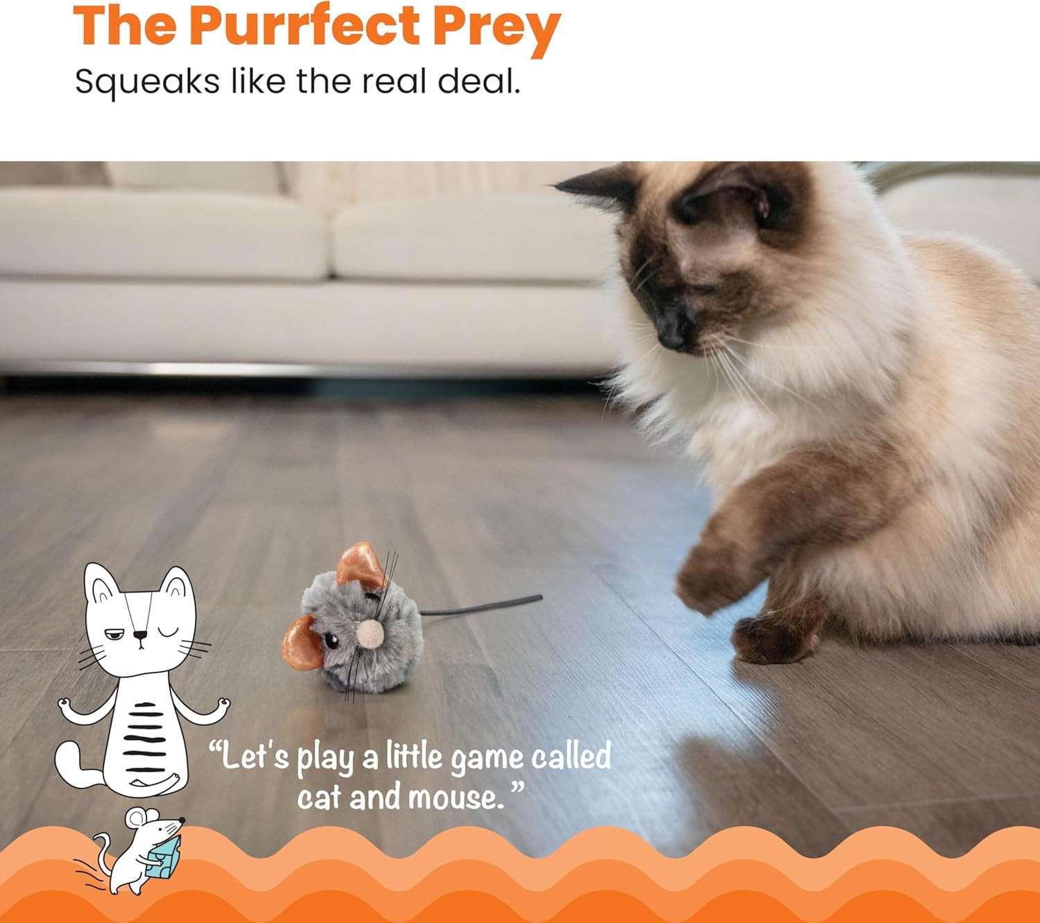 Squeak Squeak Mouse: Realistic Sound Cat Toy with Catnip Boost