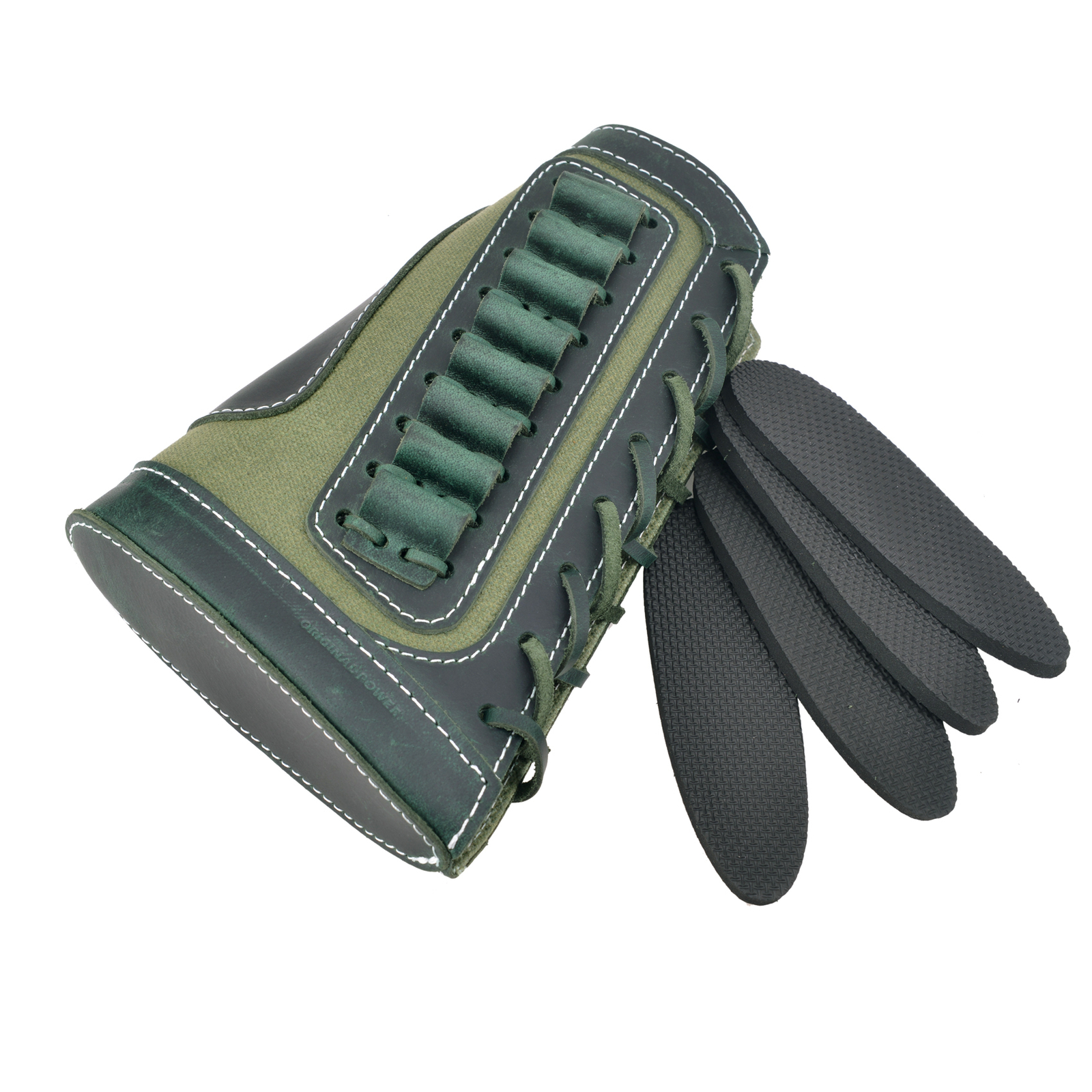 Leather &Canvas Rifle Buttstock Shotgun Stock Cover With Shell Cartridge Holder