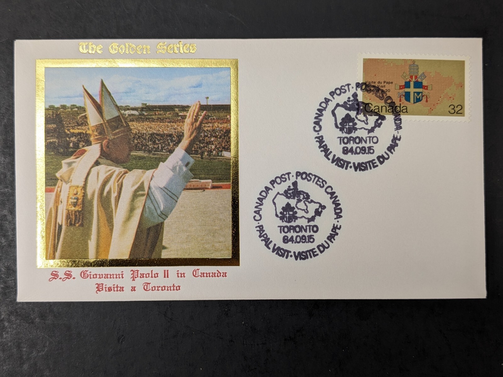 Pope John Paul II, The Golden Series Trip to Canada, 12 Covers Postcards Stamps