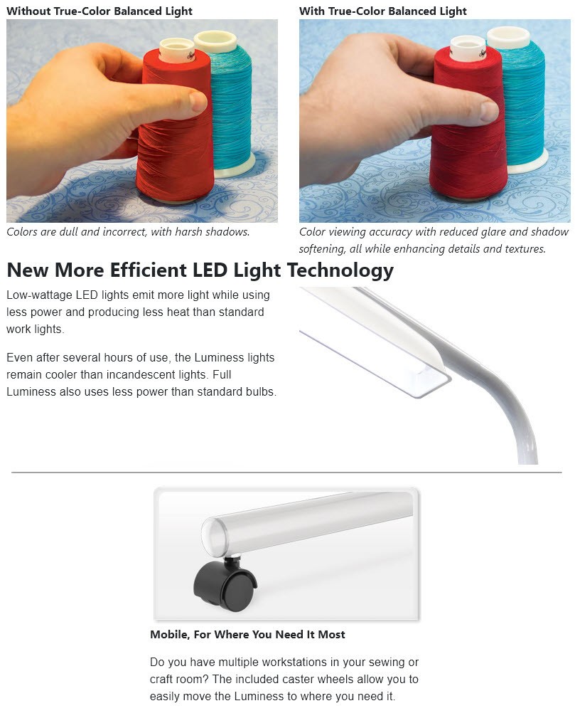 Grace Luminess 68-72 Inch LED Sewing / Quilting Machine Light Station Brand NEW