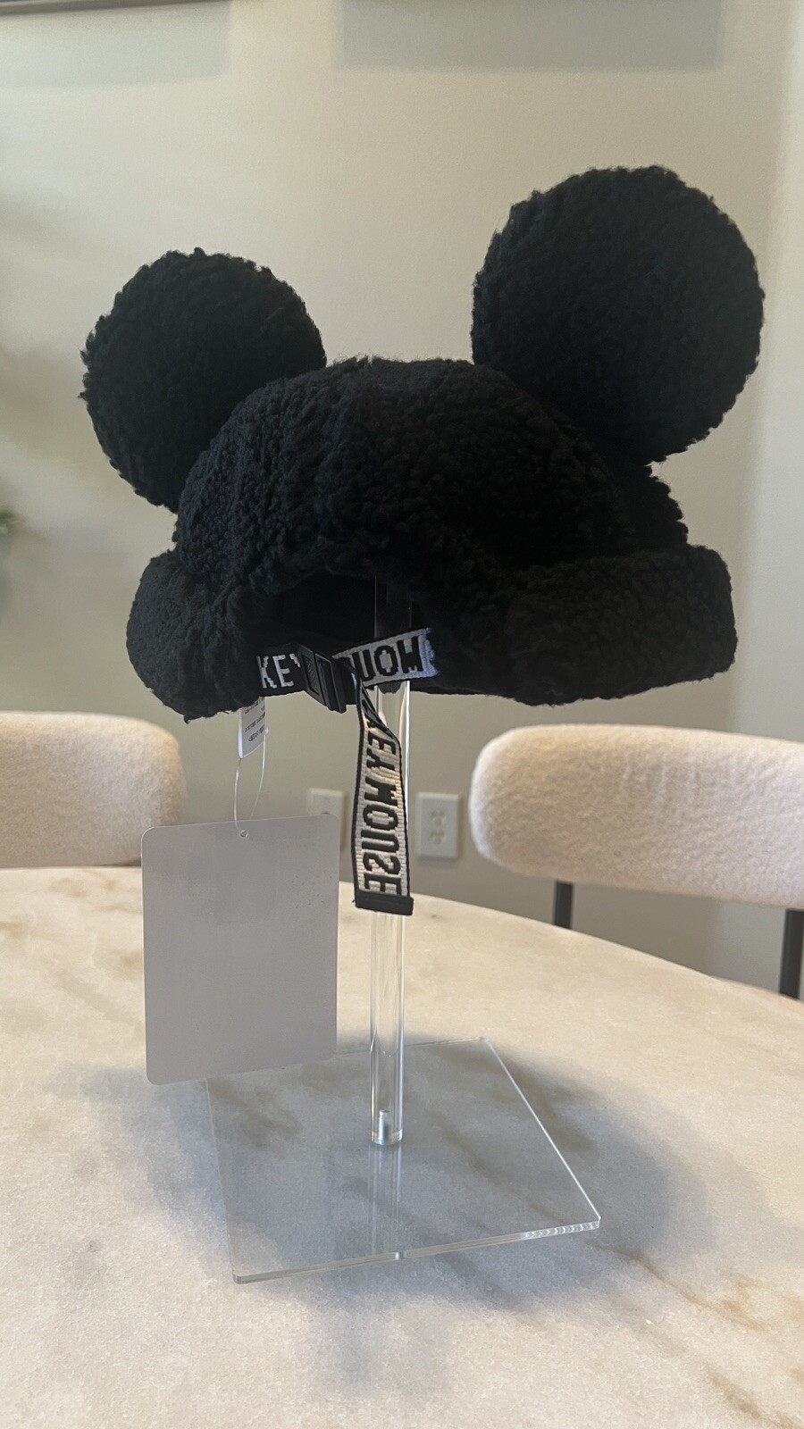 Japan Tokyo Disney Resort Cap Fluffy Black Hat Ears Mickey 58cm 【Pre Order】