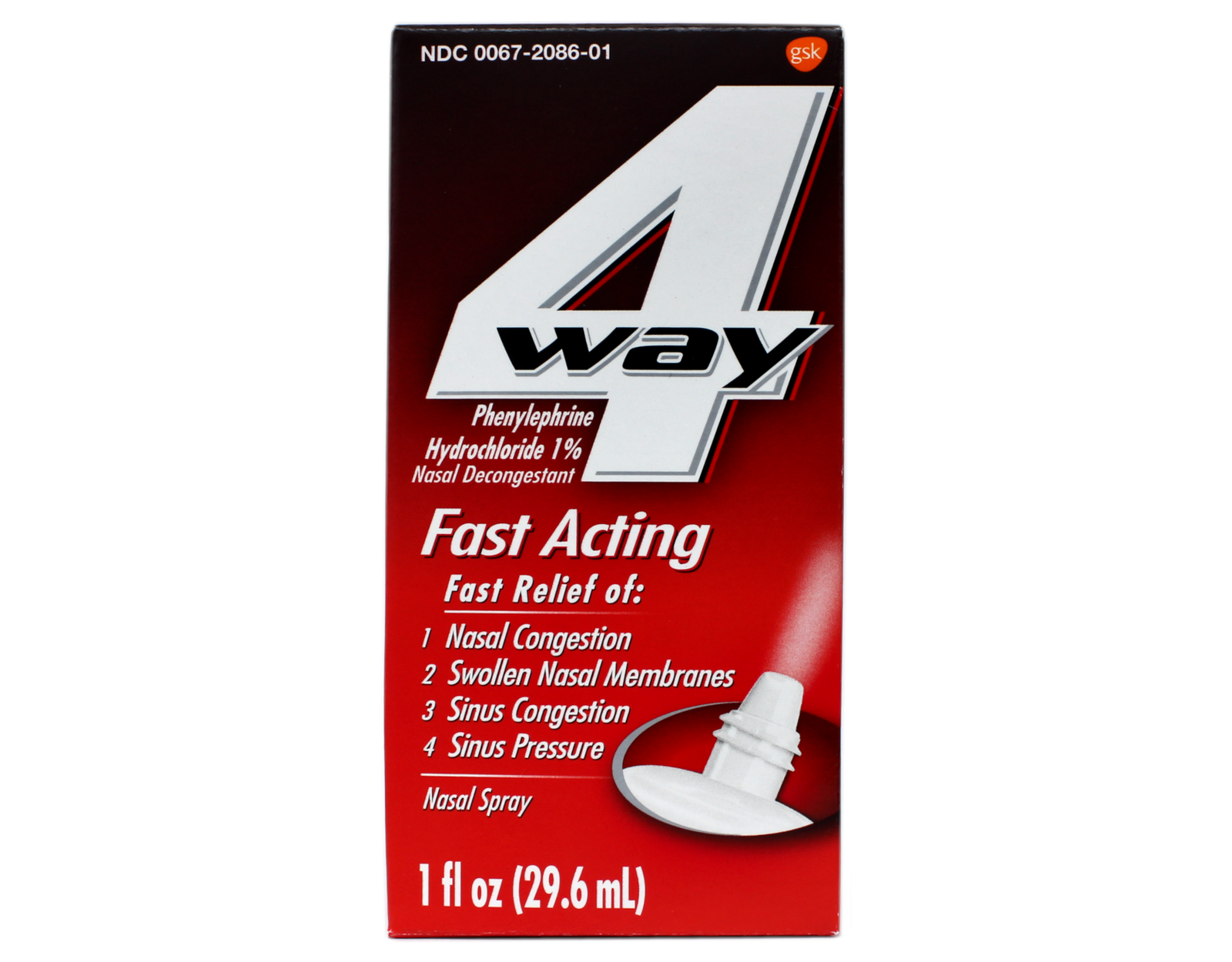 3 Pack 4 Way Fast Acting Nasal Decongestant Sinus Spray Relief 1 Fl Oz each