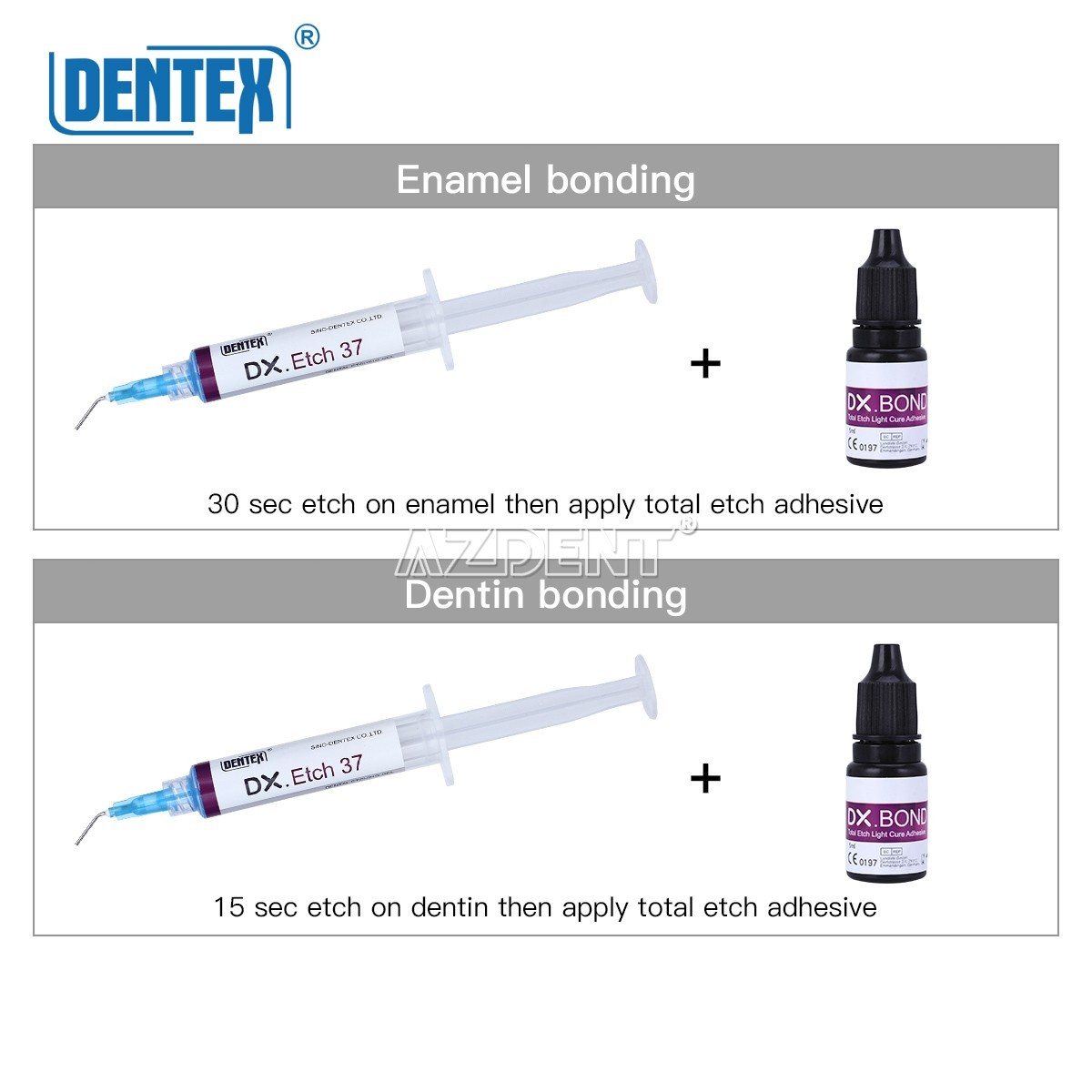 5X DENTEX Dental Light Cure Dentin Enamel Bonding Resin Adhesive ONE STEP 5 ML