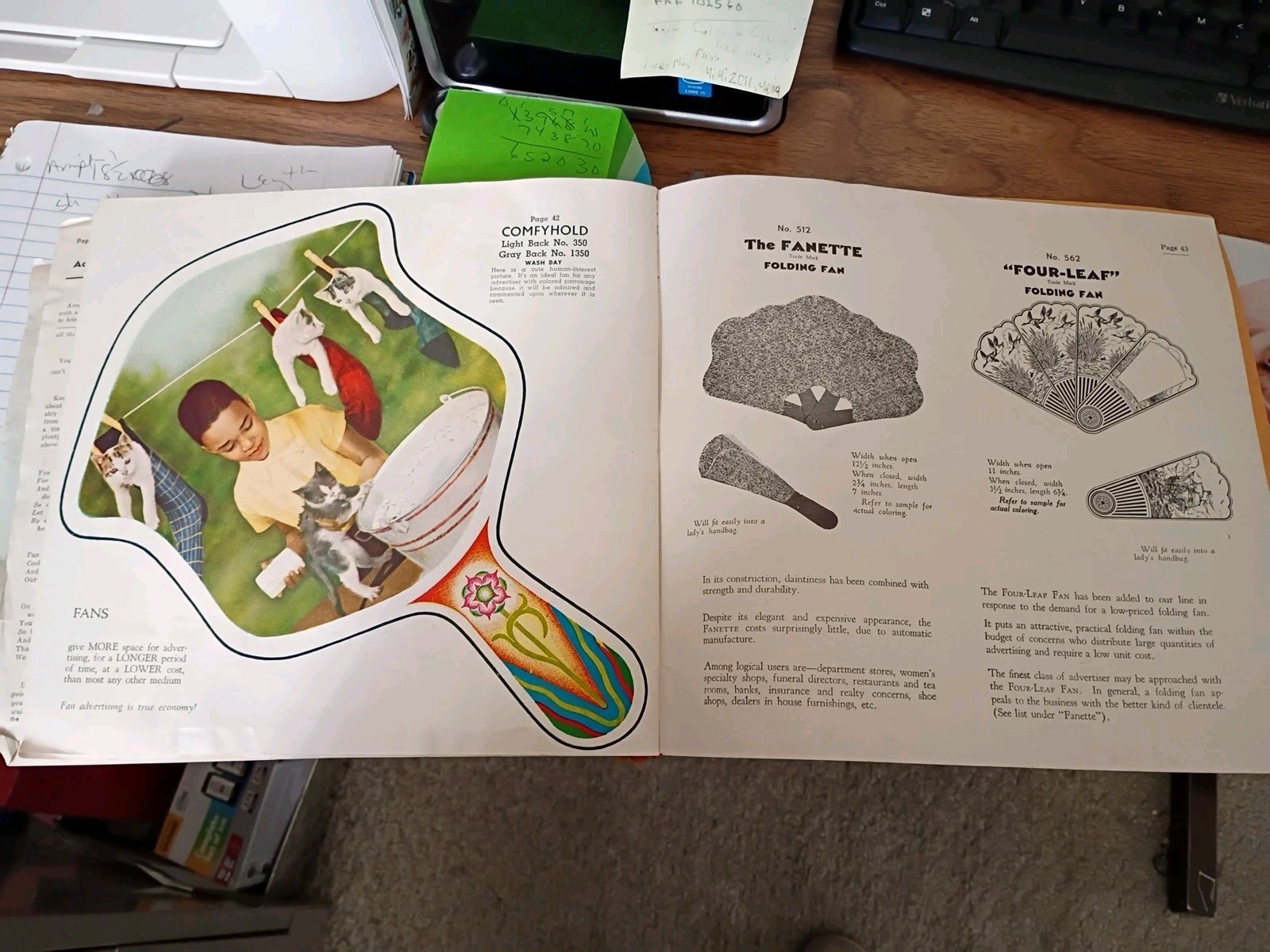 Vintage 1942 Paper Advertising Fans Catalog