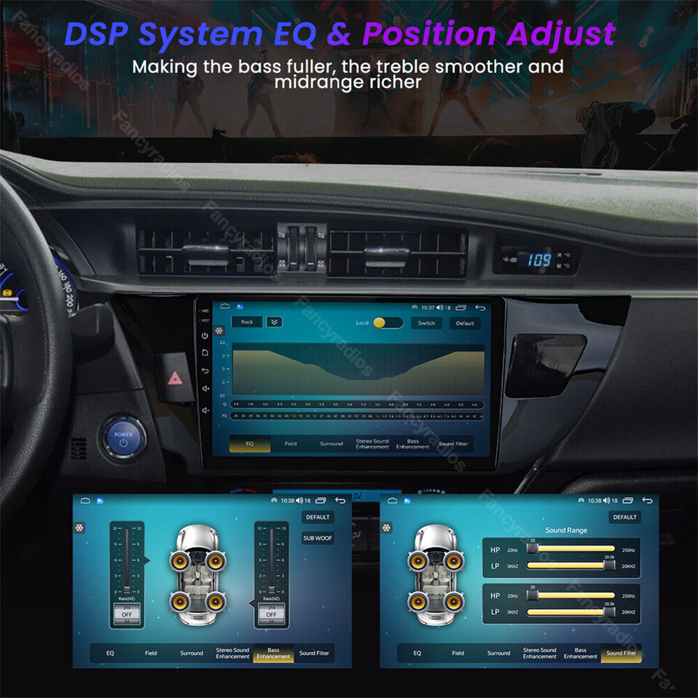 For 2014-2016 Toyota Corolla Apple CarPlay Car Stereo Radio GPS Navi Android 15